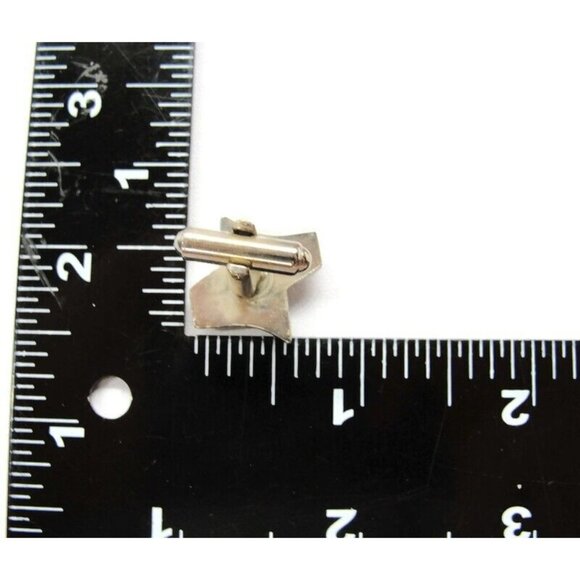 Kallani Vintage Peridot Cufflinks Set w Neck Tie Clip Silver Tone Formal IOB - Picture 4 of 11